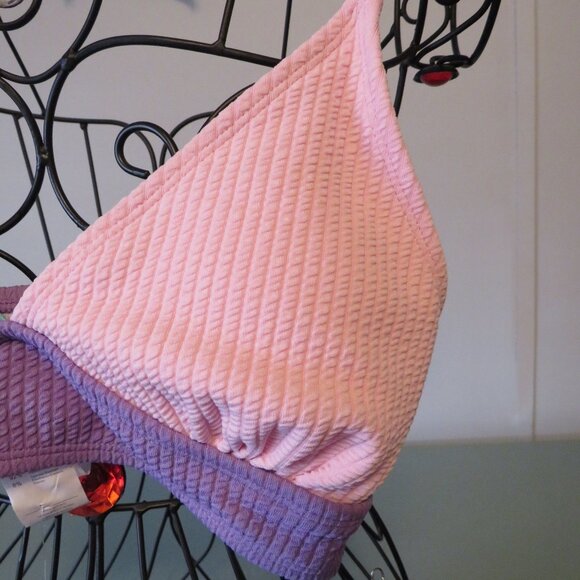 NWT Cupshe Colorblock V-Neck Textured Bikini Size‎ Small - Picture 6 of 8